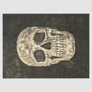 Gothic Human Skull Black Beige Textur Seidenpapier