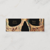Gothic Human Skull Face Brown Green Tattoo Shop Mini Visitenkarte (Vorderseite)