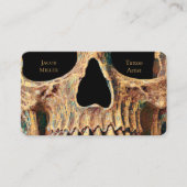 Gothic Human Skull Face Brown Green Tattoo Shop Visitenkarte (Vorderseite)