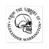 Gothic Human Skull Side View Rnd Library Book Name Permastempel (Design)