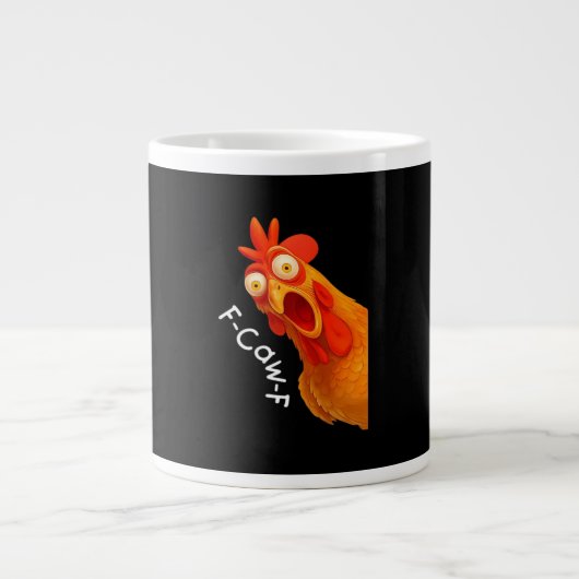 Gothic Humor Funny F-Caw-F Crow Jumbo-Tasse (Vorderseite)