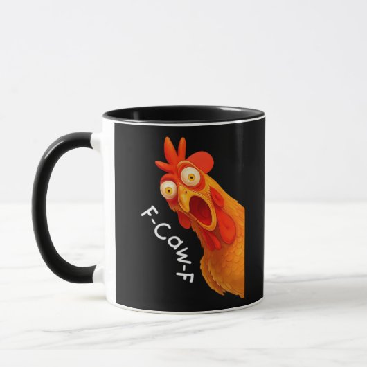 Gothic Humor Funny F-Caw-F Crow Tasse (Links)
