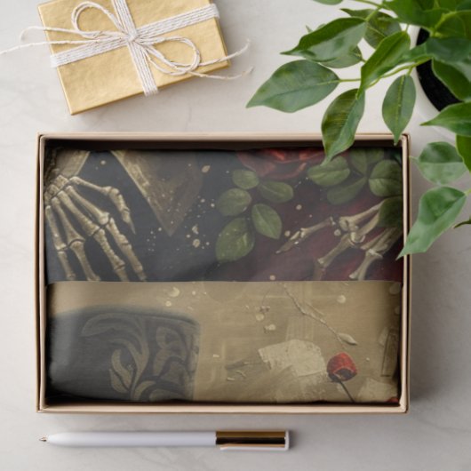 Gothic Husband Ehefrau Skeleton Decoupage Seidenpapier (Geschenk)