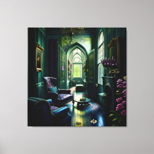 Gothic Inside Mansion Surreal Blume 1 Leinwanddruck