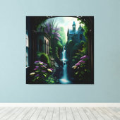 Gothic Inside Mansion Surreal Wasserfall 7 Leinwanddruck (Insitu (Holzboden))