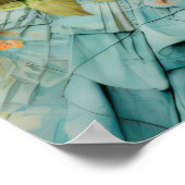 Gothic Inspiriert Blue Dress Peach Florals Raven Poster (Ecke)