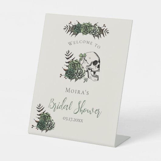 Gothic Ivory Blumenschmuck Brautparty Tabletop Sockelschild (Vorderseite)