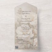 Gothic Ivory Rose Silhouette QR Code All In One Einladung (Innen Boden)