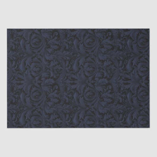 Gothic Jacquard Wirbel Decoupage - Dusky Blue Seidenpapier (Vorderseite)