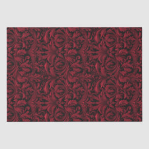Gothic Jacquard Wirbel Decoupage - Rot und Schwarz Seidenpapier