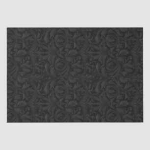 Gothic Jacquard Wirbel Decoupage - Schwarz und Gra Seidenpapier
