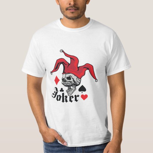 Gothic Joker Skull Playing Cards Graphic T-Shirt (Vorderseite)