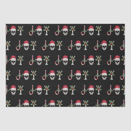 Gothic Joy Skull Weihnachtsgeschenk Tissue Paper Seidenpapier (Vorderseite)