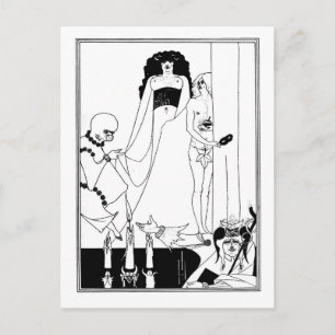 Gothic-Jugendstil-Salom in Schwarz/Weiß Postkarte