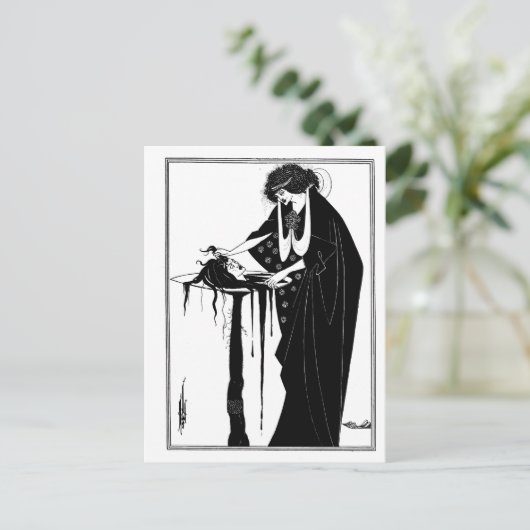 Gothic-Jugendstil-Salom in Schwarz/Weiß Postkarte (Stehend Vorderseite)