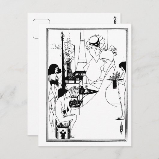 Gothic-Jugendstil-Salom in Schwarz/Weiß Postkarte (Vorne/Hinten)