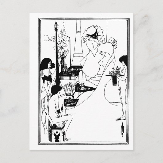 Gothic-Jugendstil-Salom in Schwarz/Weiß Postkarte (Vorderseite)