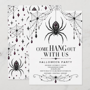 Gothic Juwelen-Spinne Halloween-Party Einladung