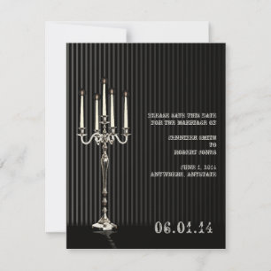 Gothic Kandelaber in Schwarz Silber Save-the-Date Save The Date