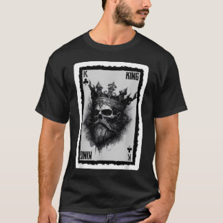 Gothic Kartenspiel Kreuz König Gruseliger Knochen T-Shirt
