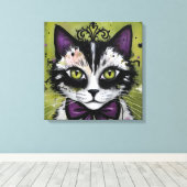 Gothic Katze Leinwanddruck (Insitu (Holzboden))