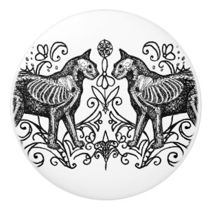 Gothic-Katzen-Anatomie-Keramikknopf Keramikknauf