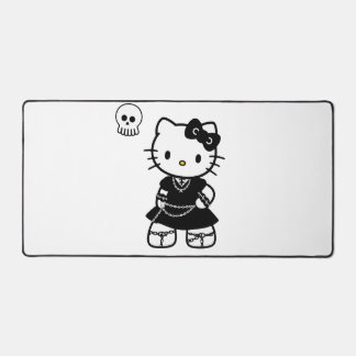 Gothic Kawaii Kitty – Emo Aesthetic Desk Mat Schreibtischunterlage