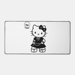 Gothic Kawaii Kitty – Emo-ästhetische Tischmatte Schreibtischunterlage