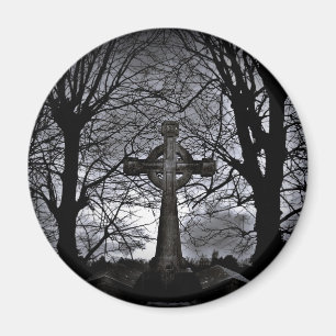 Gothic keltic cross grave magnet
