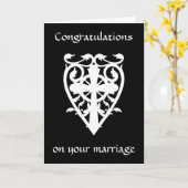 Gothic keltic cross in Herz-Weiß gratulieren Karte (Gelbe Blume)