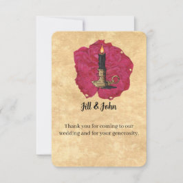 Gothic-Kerzen- und Rosen-Hochzeits-Dankeskarten. Dankeskarte