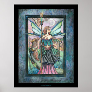 Gothic-Kerzenfee und Drache von Molly Harrison Poster