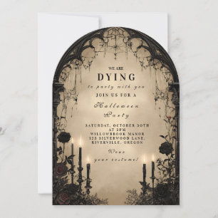 Gothic-Kerzenlicht-Halloween-Party Einladung