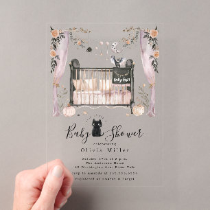 Gothic-Kinderwagen-Baby-Shower-Einladung Acryleinladungen