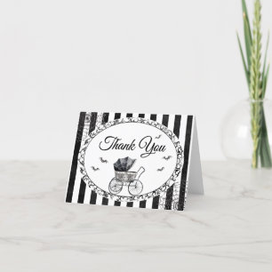 Gothic-Kinderwagen-Halloween-Baby-Party Dankeskarte