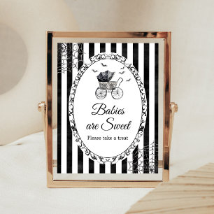 Gothic Kinderwagen Halloween Babys sind Süß Schild
