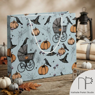 Gothic Kinderwagen Halloween Blau Große Geschenktüte