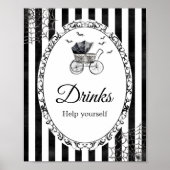 Gothic Kinderwagen Halloween Getränke Schild (Vorne)