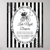 Gothic Kinderwagen Halloween Spätabend Windeln Sch Poster (Vorne)