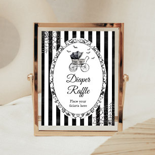 Gothic Kinderwagen Halloween Windel-Raffle-Schild Poster