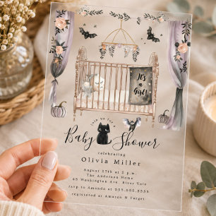 Gothic-Kinderwiegen-Baby-Shower-Einladung Acryleinladungen