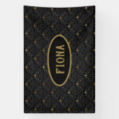 Gothic Kinderzimmer Black Rose Damask Personalisie Banner (Vertikal)