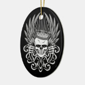 Gothic King Skull Keramik Ornament (Links)