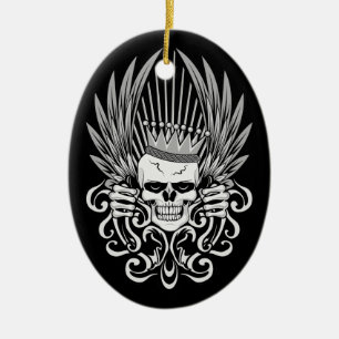 Gothic King Skull Keramik Ornament