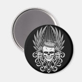 Gothic King Skull Magnet (Vorderseite/Rückseite)