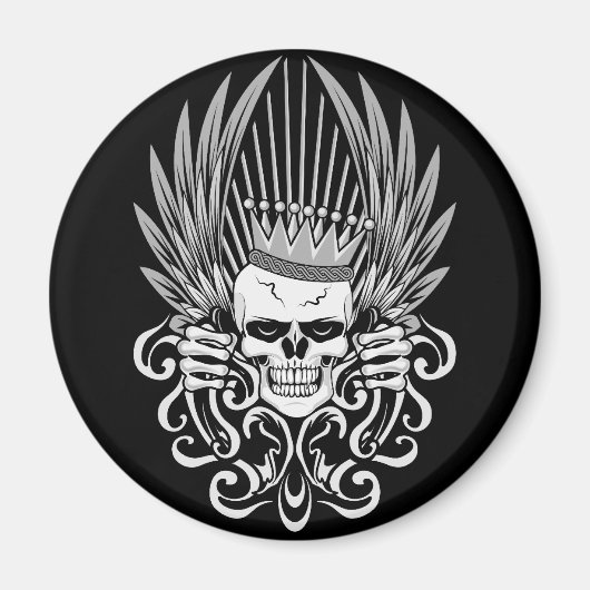 Gothic King Skull Magnet (Vorne)
