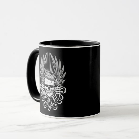 Gothic King Skull Tasse (Vorderseite Links)