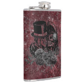 Gothic Kissing Skulls Couple und Blut rot ewigen Flachmann (Rechts)