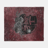 Gothic Kissing Skulls Couple und Blut rot ewigen Fleecedecke (Vorderseite (Horizontal))
