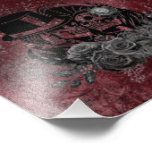 Gothic Kissing Skulls Couple und Blut rot ewigen Fotodruck (Ecke)